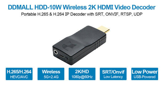 DDMALL DD2KW Wireless HDMI Video Decoder Decode IP camera, Wifi Decoder in 1080p@60Hz