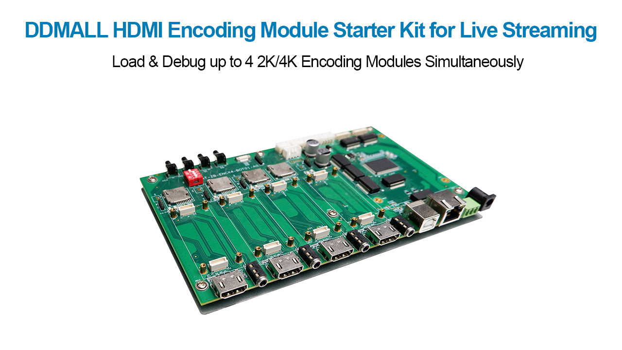 DDMALL 4K HDMI Encoding Module Starter Kit(1 module + 1 I/O board) for Live Streaming with SRT RTMP