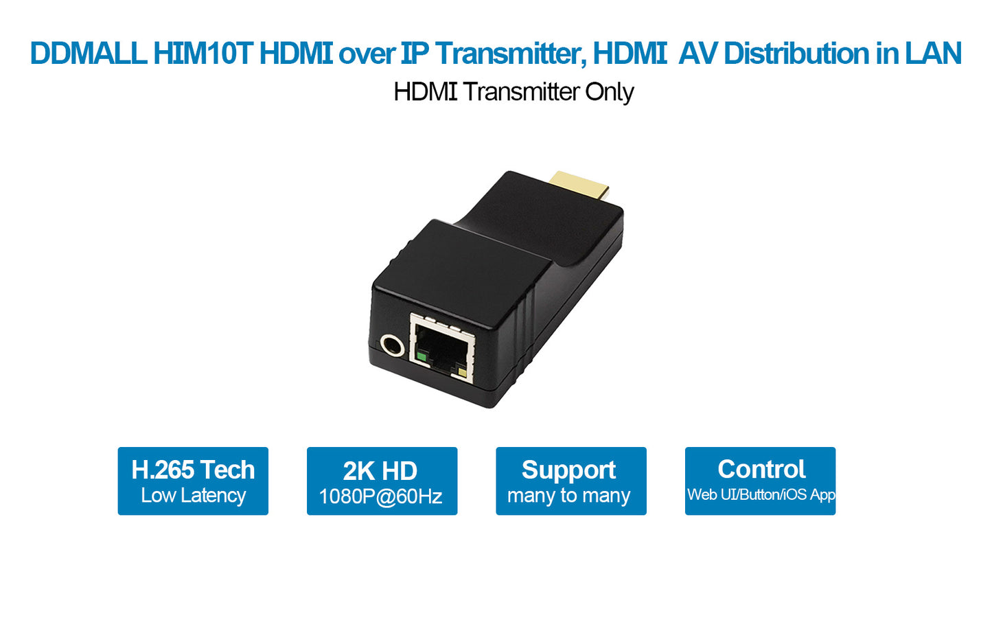 DDMALL HIM10T HDMI over IP Transmitter Matrix for 2K HDMI AV Distribution in LAN(Transmitter Only)